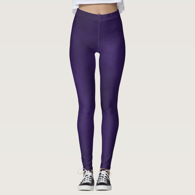 Legging Roxo Escuro Para Corresponder Rosa Dourado Tanque  (Frente)