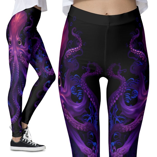 Legging Roxo Kraken Tentáculos Oceano Monstro Octopus (Criador carregado)