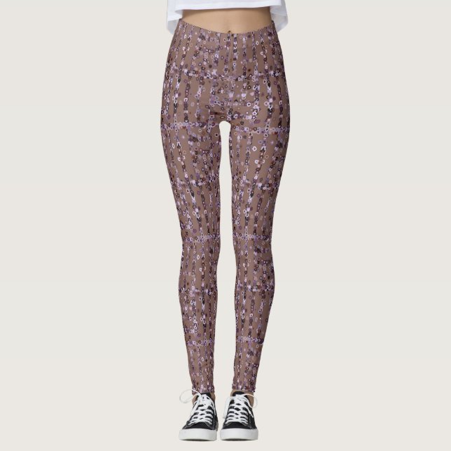 Legging Roxo, lavanda, e caneleiras das correntes do (Frente)