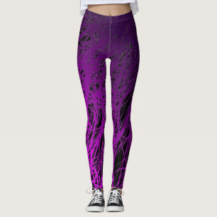 Legging Roxo linear da explosão - caneleiras