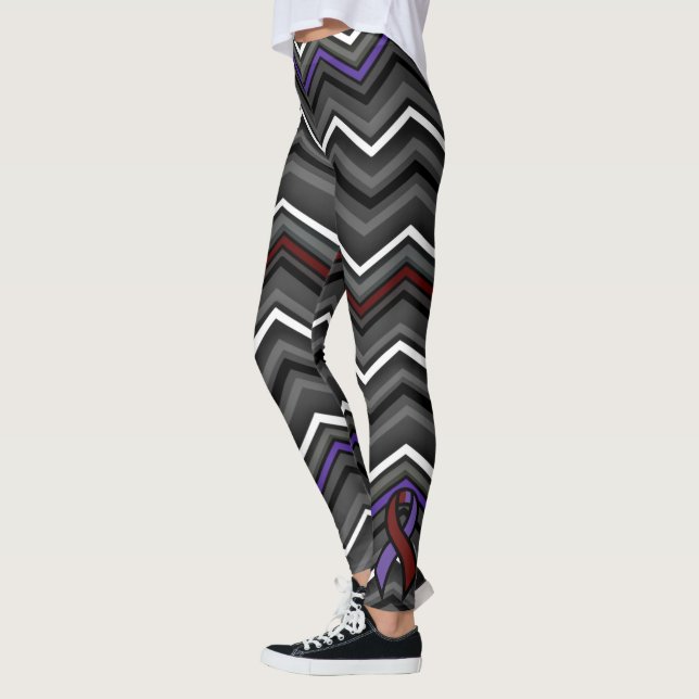 Legging Roxo/Maroon Zig Zag... Arachnoidite (Esquerda)