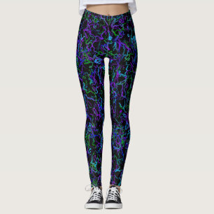 Legging Roxo, Preto, Azul e Verde