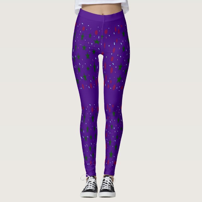 Legging Roxo real com padrões (Frente)