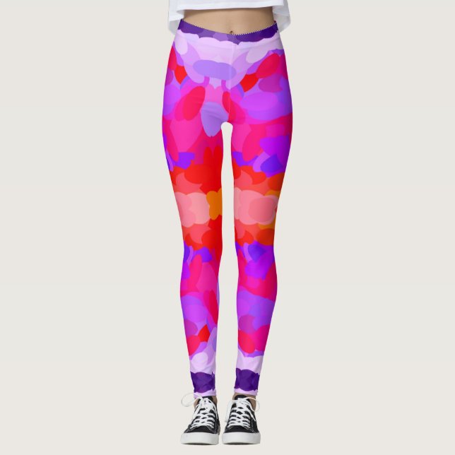 Legging Roxo, Rosa e Laranja (Frente)