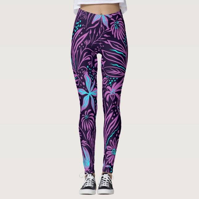 Legging Roxo tropical (Frente)