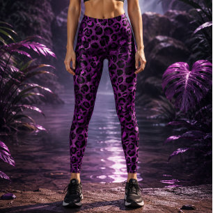 Legging Roxo Vibrante Leopardo