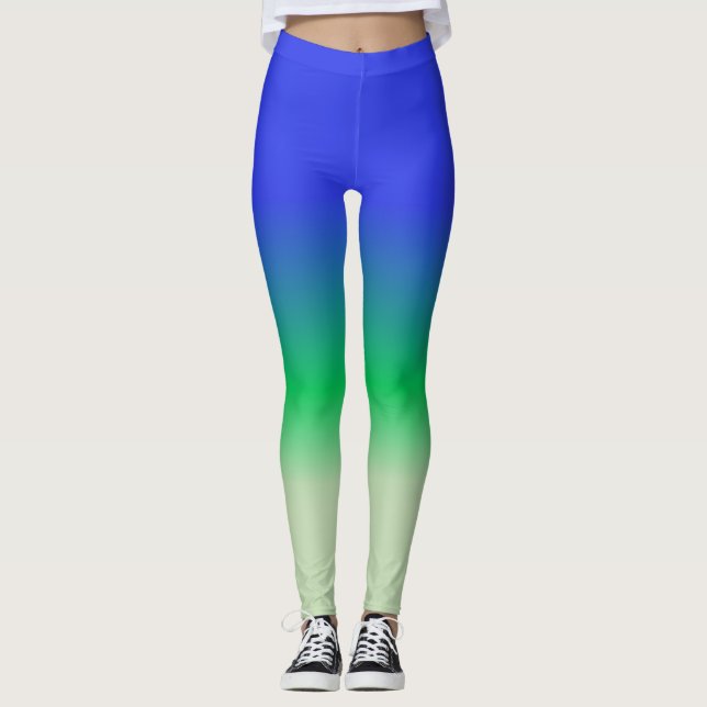 Legging Royal Blue Emerald Sage Green Ombre (Frente)