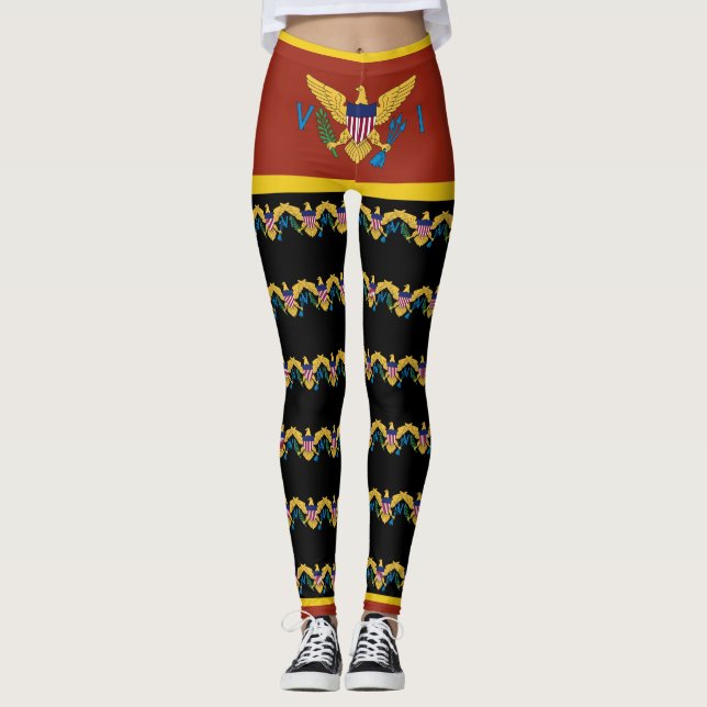 Legging RUA de bandeira das Ilhas Virgens dos EUA. Rua Cro (Frente)