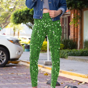 Legging Rua de Glitter Verde, Dia de Patrick