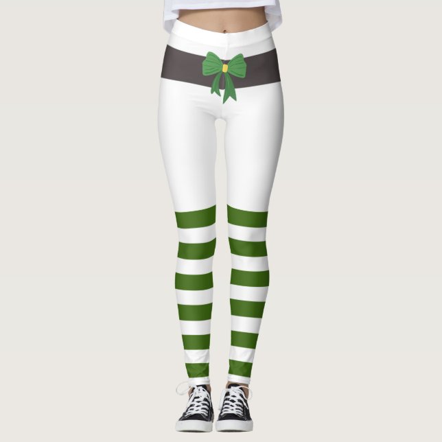 Legging Rua de Meias de Leprechaun Verde Sortudo. Dia de P (Frente)