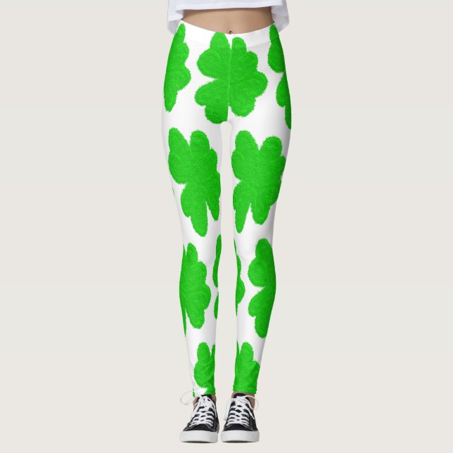 Legging Rua de trevo sortudo, shamrock, dia de Patrick (Frente)