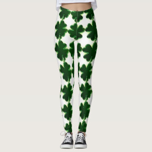 Legging Rua Irlandesa: Patricks Day Four Leaf Clovers