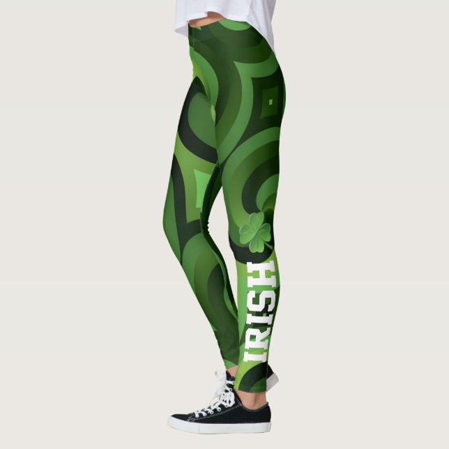 Legging Ruas irlandesas verdes, Shamrock do dia de Patrick (Esquerda)