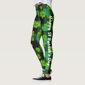 Legging Ruas personalizáveis, Shamrock do Dia de Patrick