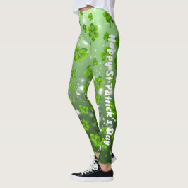 Legging Ruas personalizáveis, Shamrock do Dia de Patrick