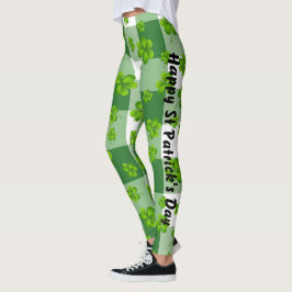 Legging Ruas personalizáveis, Shamrock do Dia de Patrick