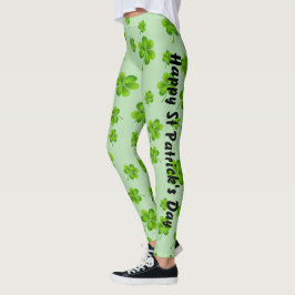 Legging Ruas personalizáveis, Shamrock do Dia de Patrick