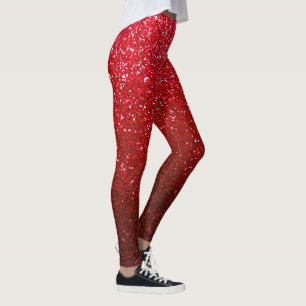 Legging Ruby Red and Black Ombre Glitter Glitter Gelifica