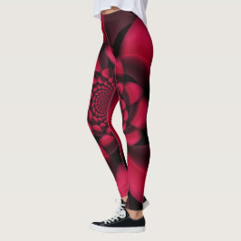 Legging Ruby Red Black Petal