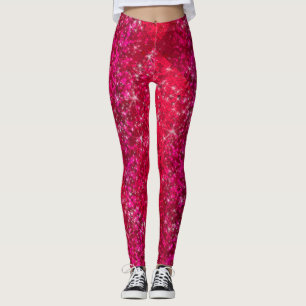 Legging Ruby Red Glitter Sparkly Bling Fashion Yoga Pants