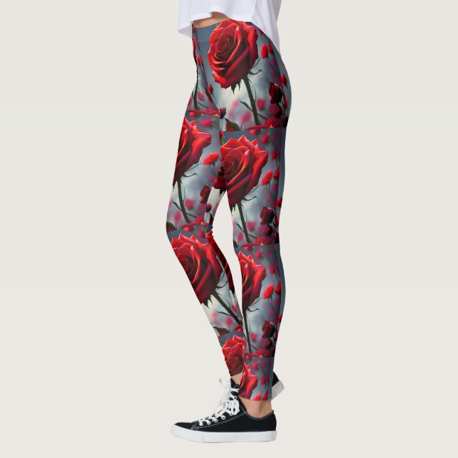 Legging Ruby Rosa vermelha Stem E Buds, (Esquerda)