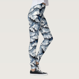 Legging Rufos de Aquarela Azul Jeans Suave