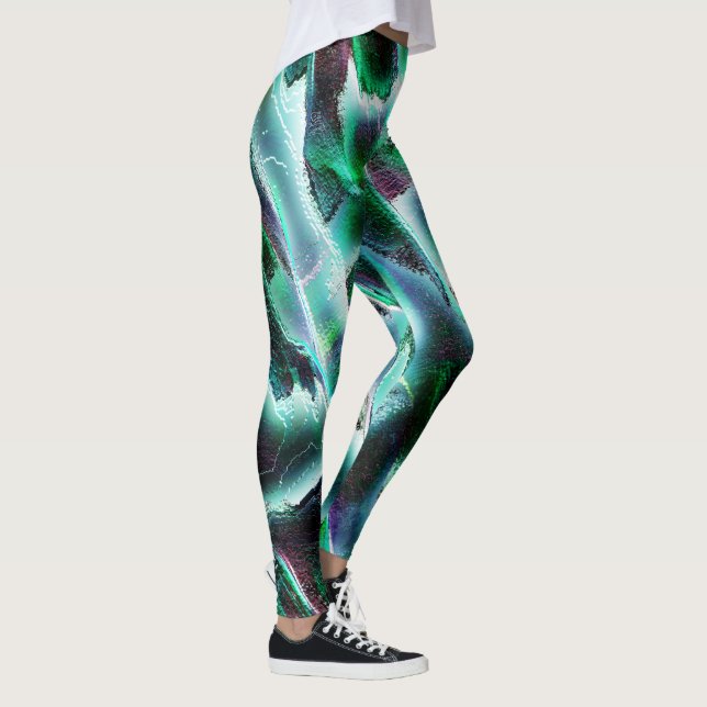 Legging Rugosidade entalhada de rios virtuais e floresta t (Direita)