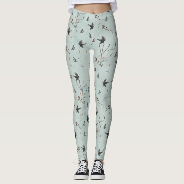 Legging Runa Algiz Feita De Galhos E Corvo (Frente)