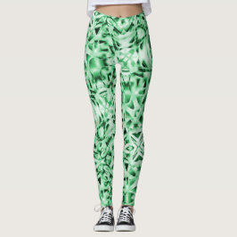 Legging Russo ou não, branco verde estranho entrelaçado