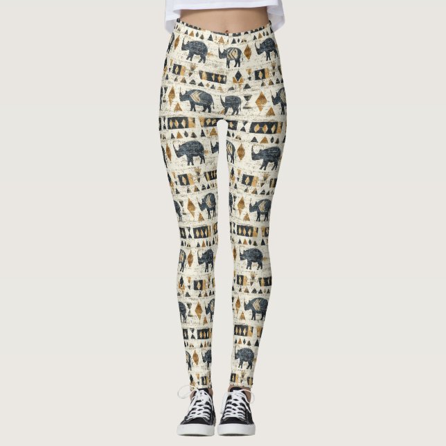 Legging Rustic Rhino Tribal Pattern (1) (Frente)