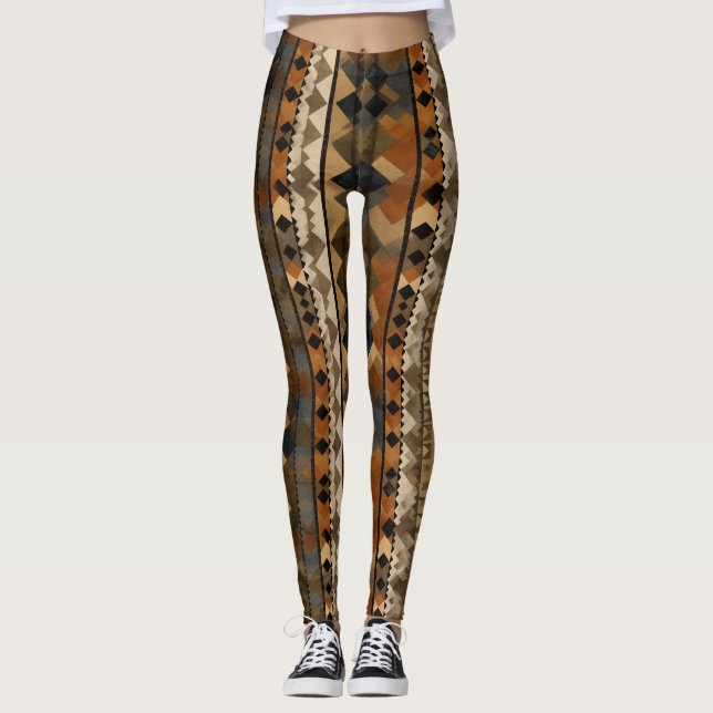 Legging Rustic Southwestern Stripe Pattern (6) (Frente)
