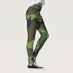 Legging Rustic Trendy Camouflaged Camo Green Brown Padrão