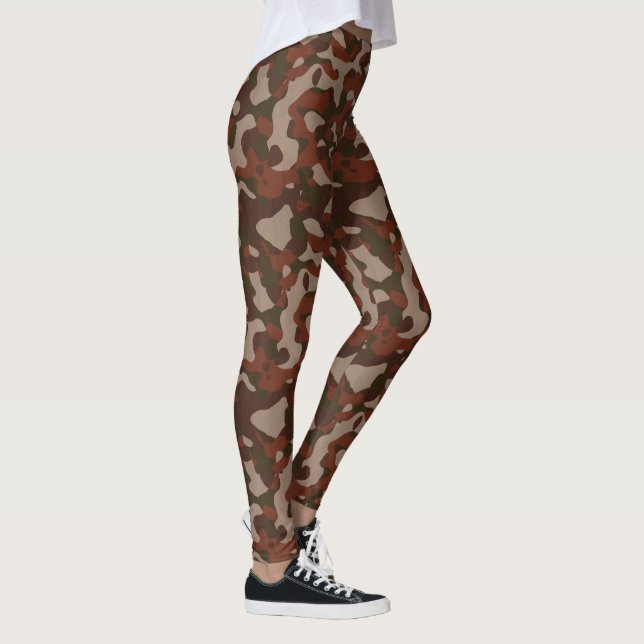 Legging Rusty Red and Dark Olive Camo abstract (Direita)