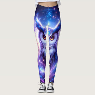 Legging Sabedoria Mística Cósmica Coruja Espiritual Celest