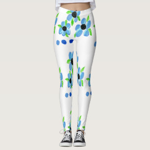 Legging Sabor Floral Azul Moderno