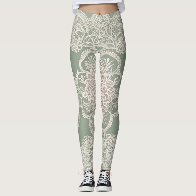 Legging Sage Green AI art (Frente)