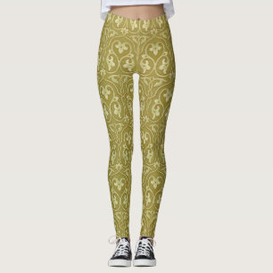 Legging Sage Green e Dourada Art Nouveau Patterno