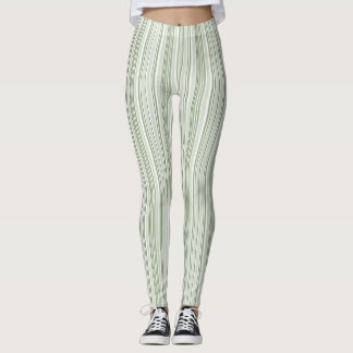 Legging Sage Green (Light, Medium, Dark) and White Striped