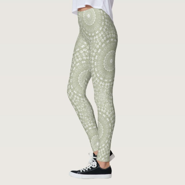 Legging Sage Green Mandala Patterno (Esquerda)