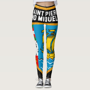 Legging Saint Pierre e bandeira de Miquelon
