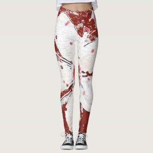Legging Sakura, vermelha e branca, floresce uma menina