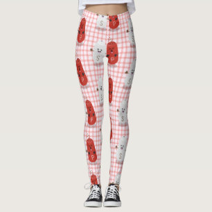 Legging Sal kawaii, feliz e animação de pimenta