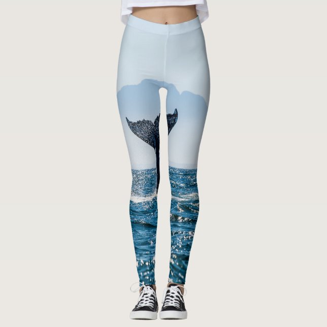 Legging Sala De Baleia: Água Dramática. (Frente)