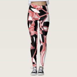 Legging Salmão e restos pretos, fitas destruídas em branco