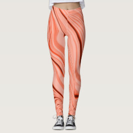 Legging Salmão, pêssego, coral claro e curvas de mistura r