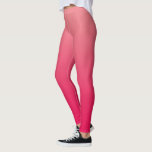 Legging Salmão Vermelho Cor-de-Rosa<br><div class="desc">Bonito gradiente cor-de-rosa,  seu teste de yoga. Coral leve ou salmão rosa para fundo vermelho-vermelho-rosado. Adicione texto personalizado se quiser.</div>