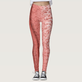 Legging Salmões e caneleiras modeladas bordado do vermelho