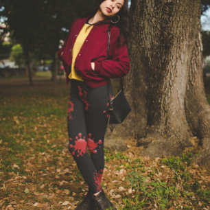 Legging Salpicos de Sangue de Halloween Borrifos de Sangue