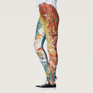 Legging salpicos de tinta abstratos modernos