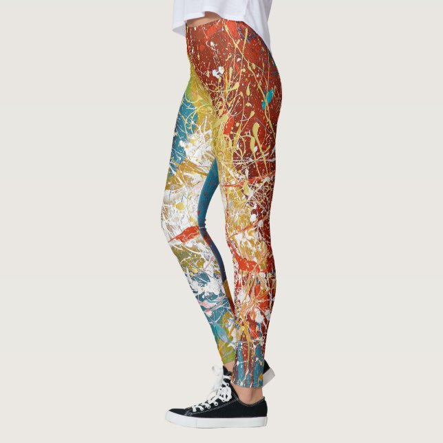 Legging salpicos de tinta abstratos modernos (Esquerda)